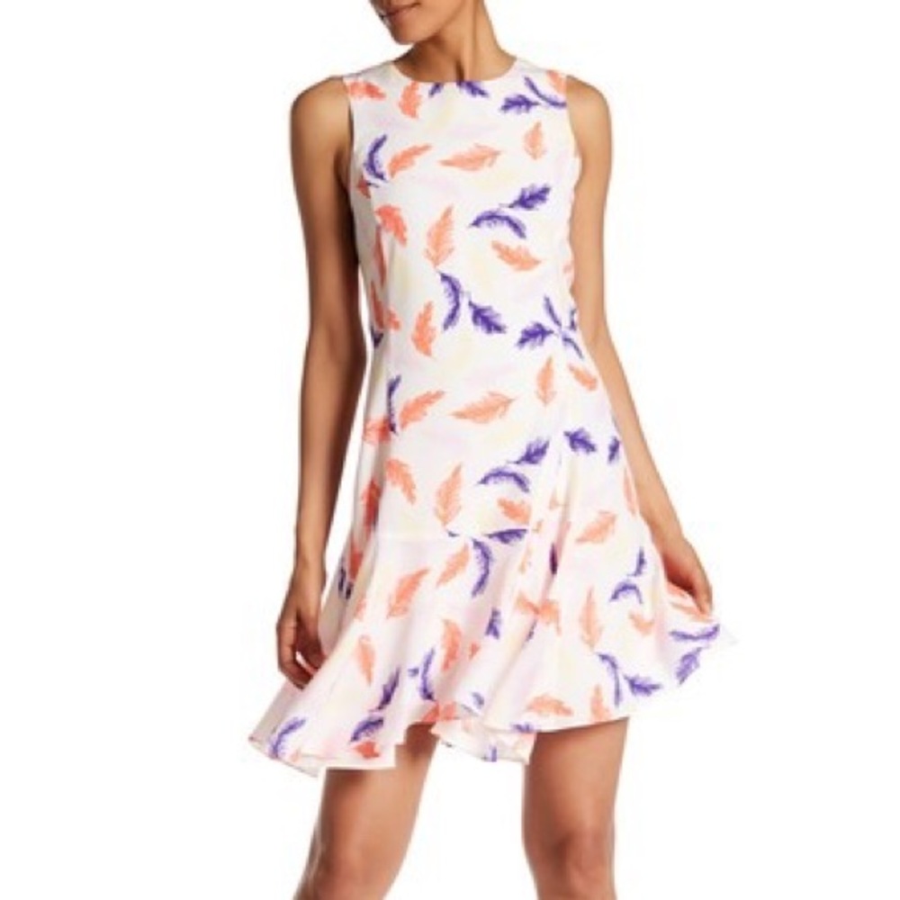 CeCe Feathers Print Dress